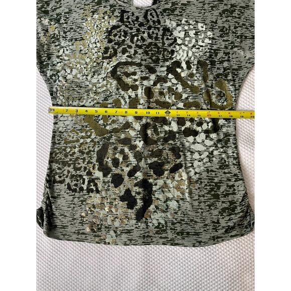 Contemporary Style Signature Studio Gray Green Camo Shirt with Gold Foil Size XL - Picture 10 of 16